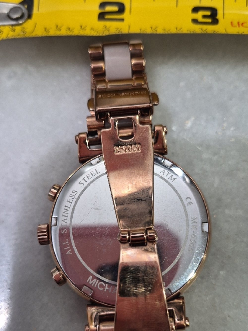 Michael Kors Rose Gold and Pink Dial Crystal-Accent Chronograph Watch - Picture 6 of 8